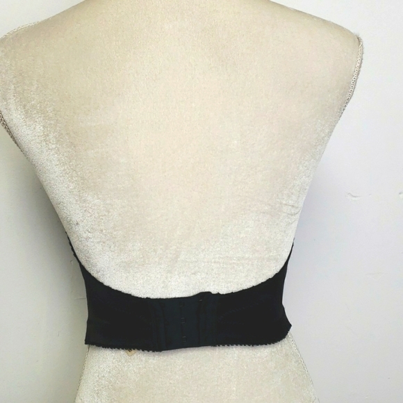 Vintage Y2K Vasserette 34B Low Back Strapless Bustier Black VGUC - Picture 2 of 11